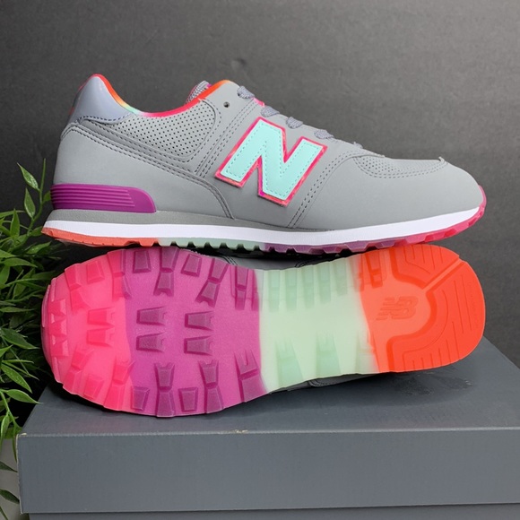 New Balance Kids 574 Classic Steel Bali Blue - Picture 8 of 10